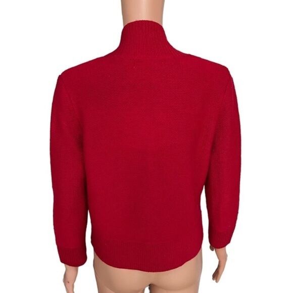 Marisa Christina  Red Cardigan Soft 100% Merino Wool size M - Picture 3 of 6